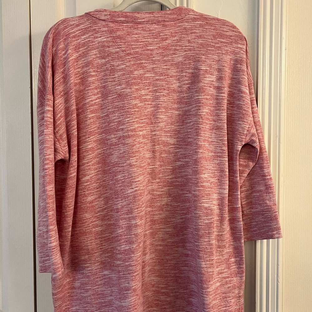 Talbots Pink XL Petite XLP Heathered Top White Tassel Tie - Picture 6 of 7